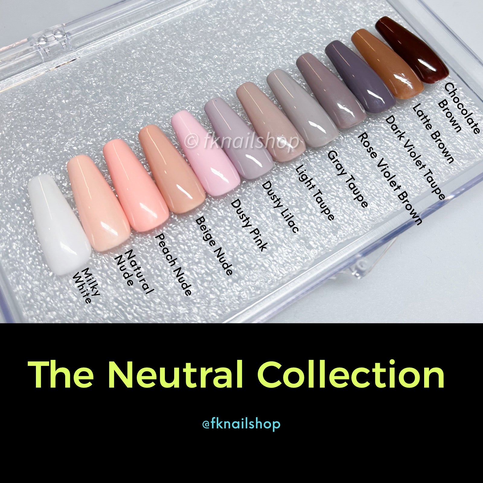 Neutral Nude Brown Solid Press on Nails Collection – FKNAILS