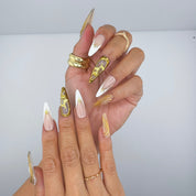 3D Gold Chrome Rose French Tip