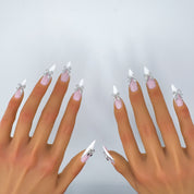 Silver Bow Bling French Tip