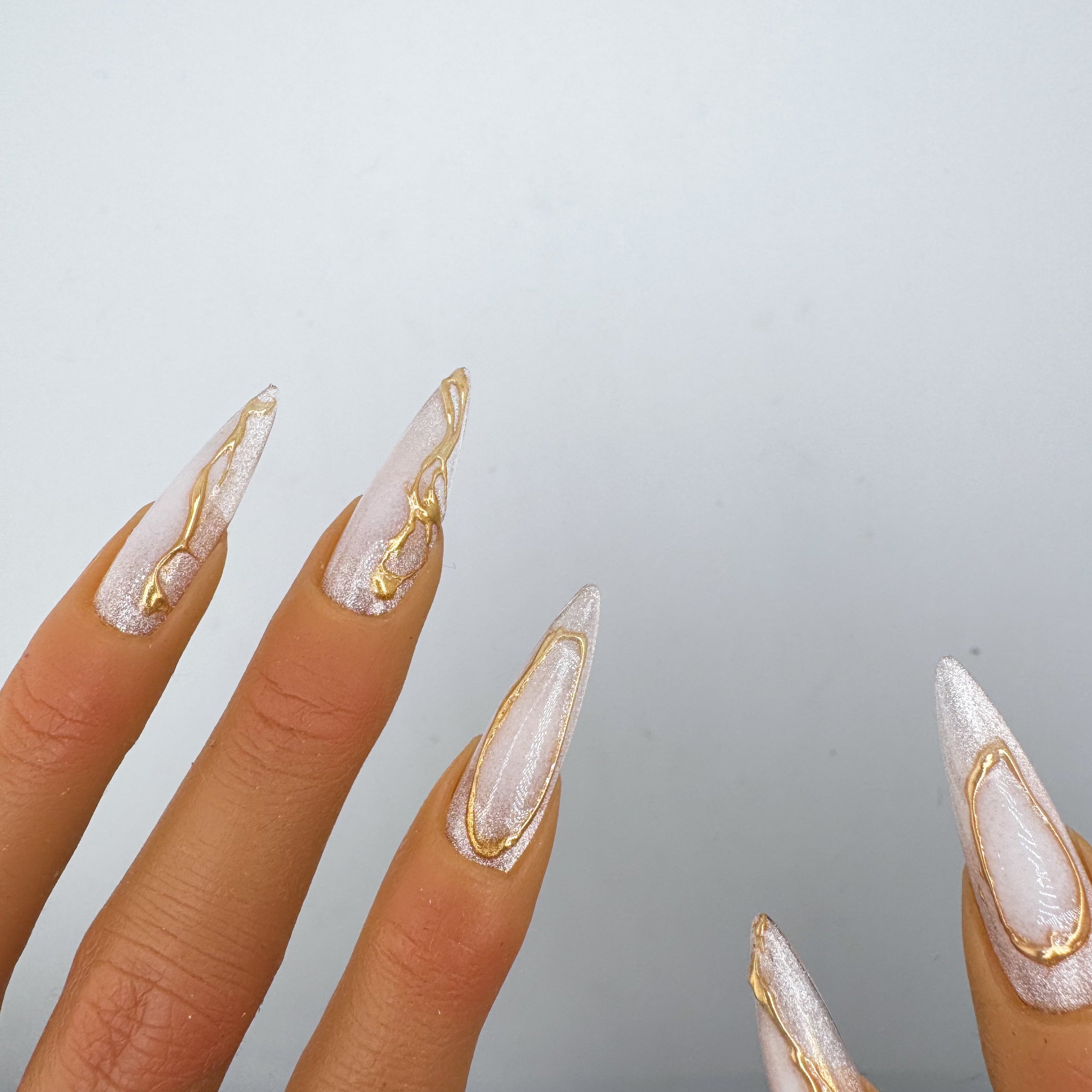 3D Gold Chrome Frosty Nude