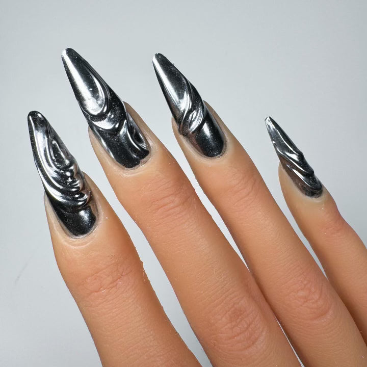 3D Silver Swirls in Full Chrome