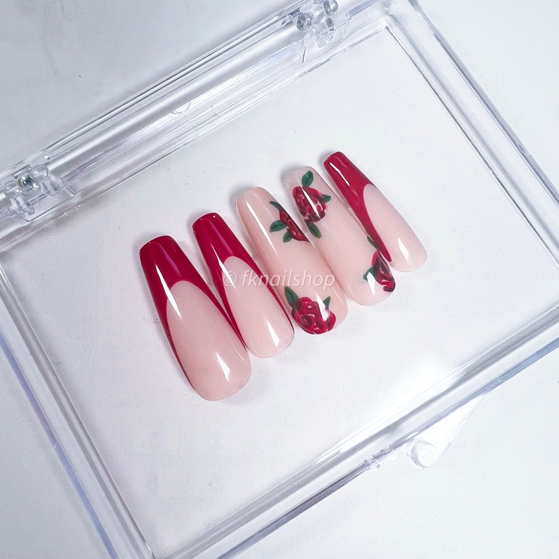 Red Roses in Red French Tip Mix