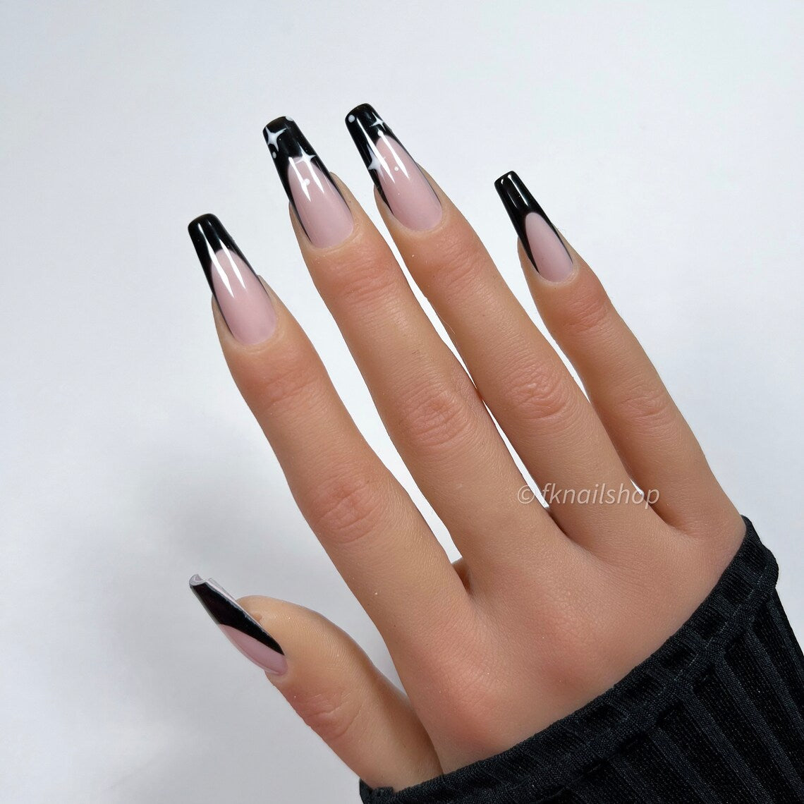 Black Sparkle French Tip