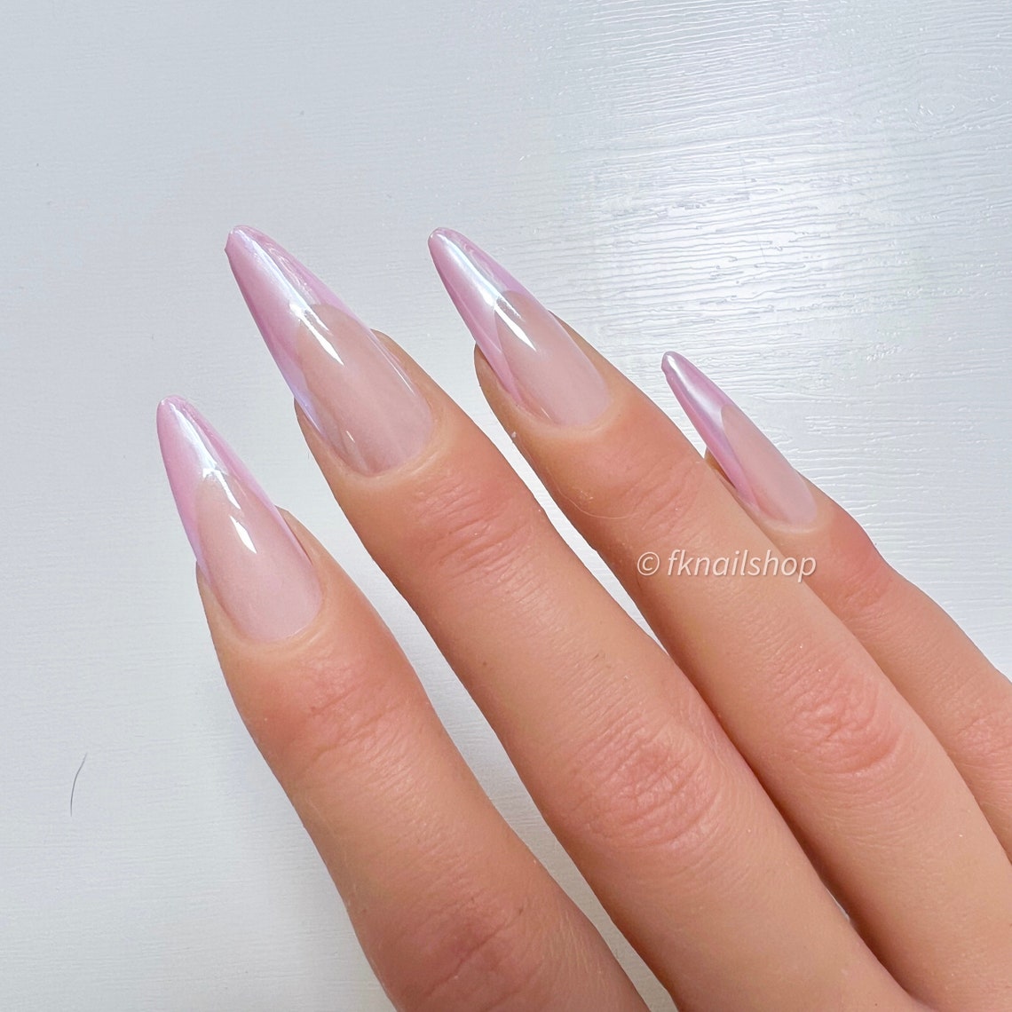 Pink Pastel Glazed Donut Chrome French Tip