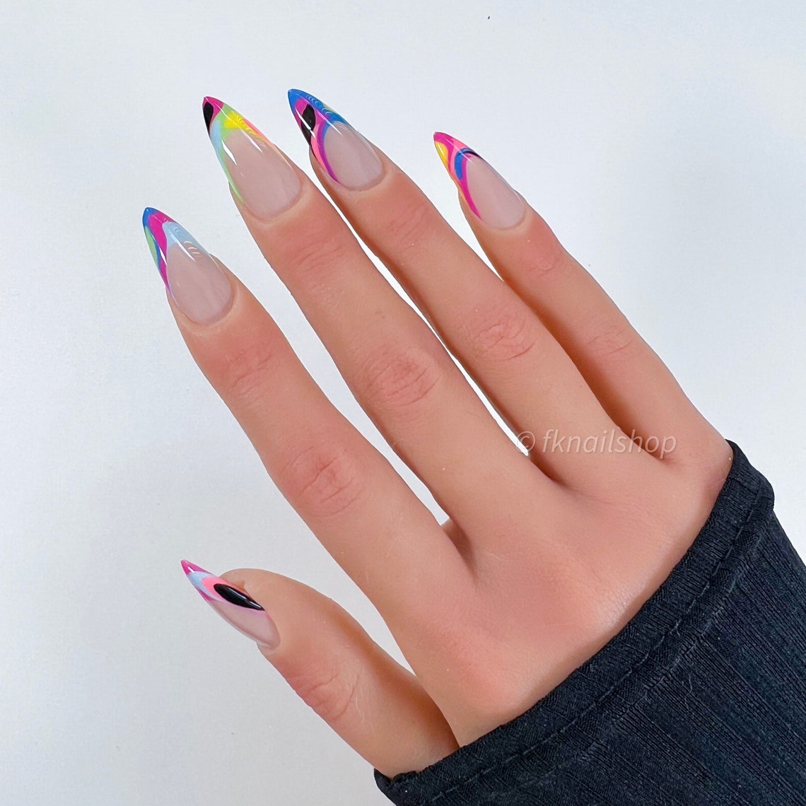 Funky Bright Swirl French Tip