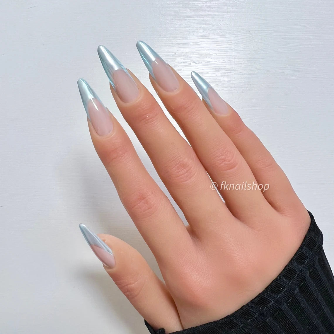 Baby Light Blue Pastel Glazed Donut French Tip