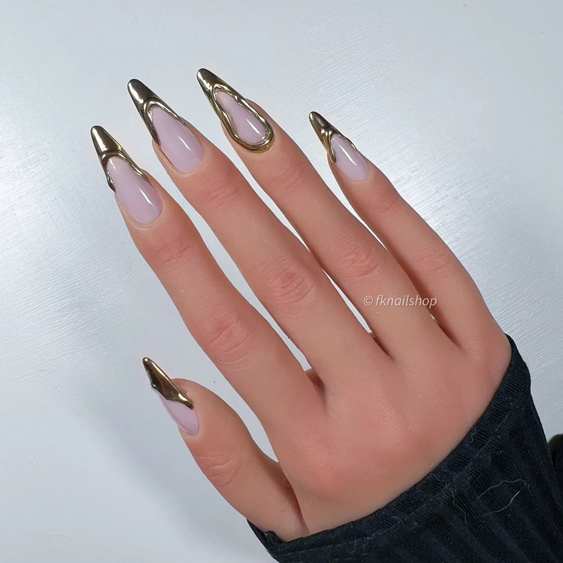 3D Gold Chrome French Tip