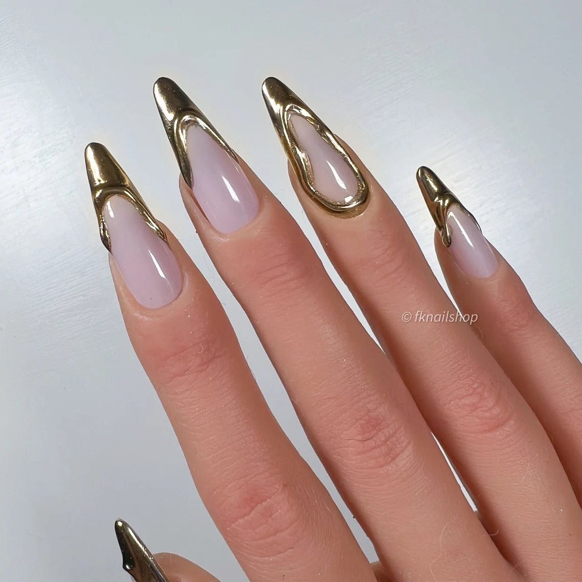 3D Gold Chrome French Tip