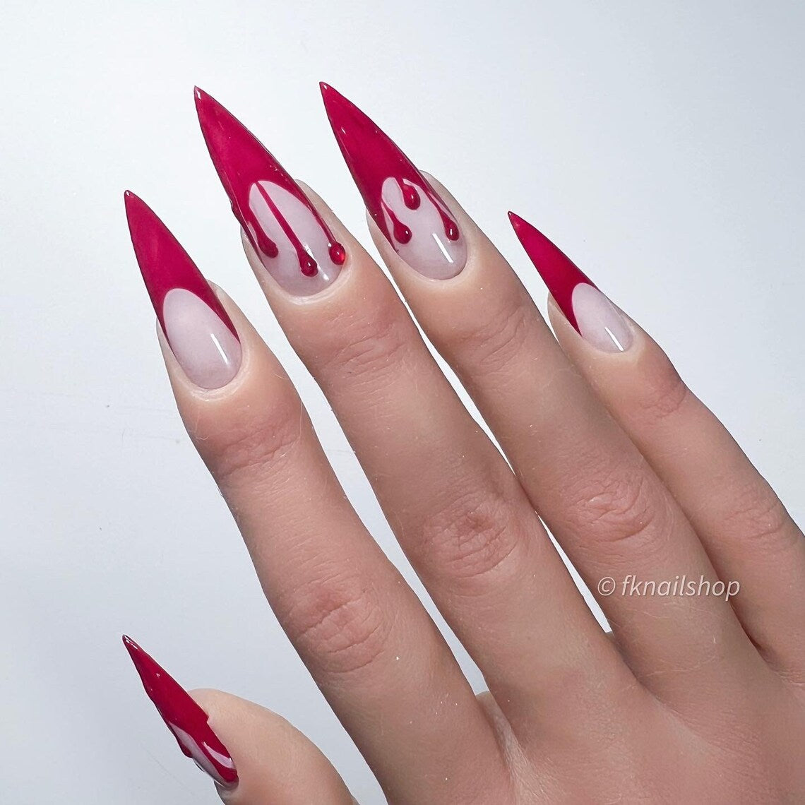 3D Bloody Red French TIp