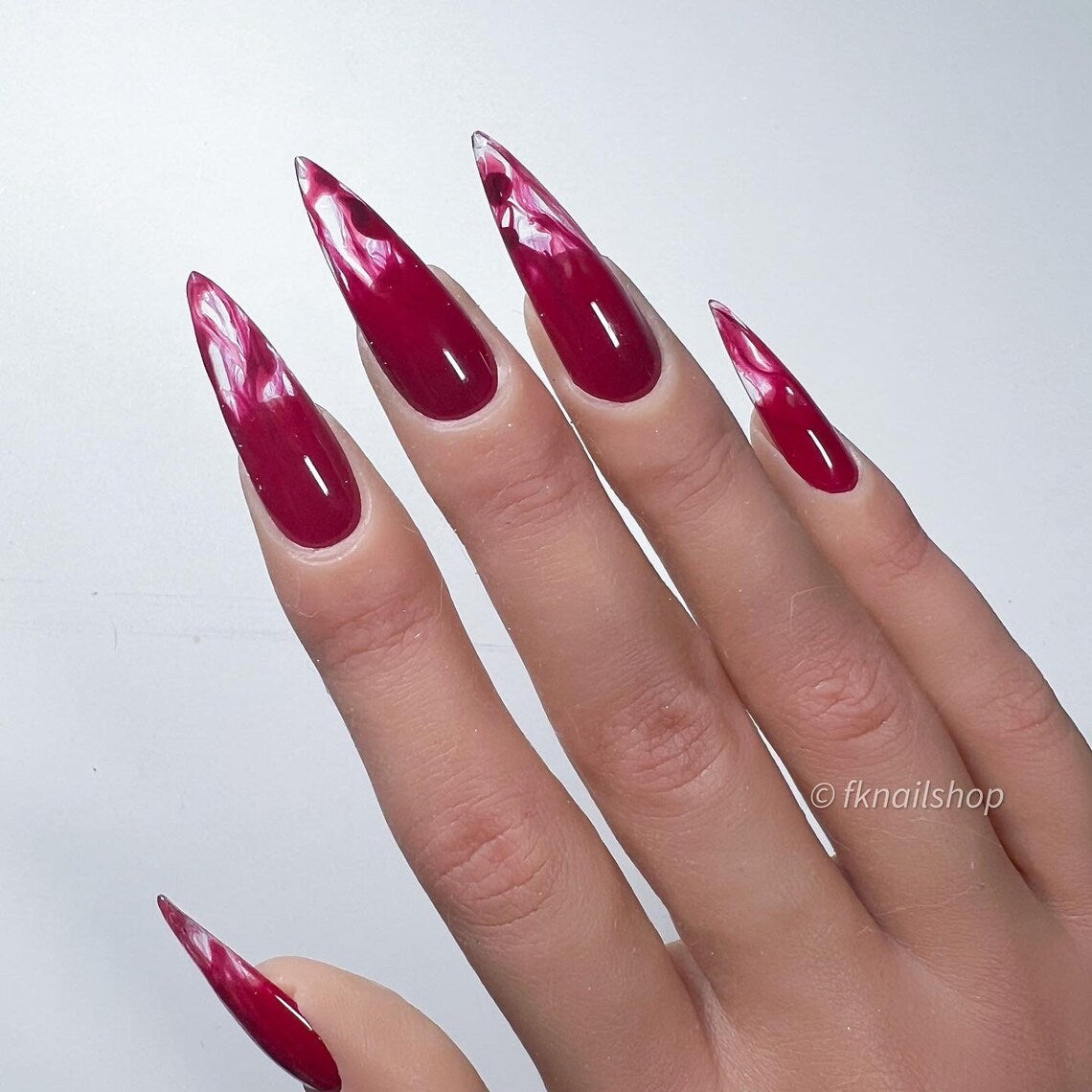 Bloody Smoke French Tip Halloween