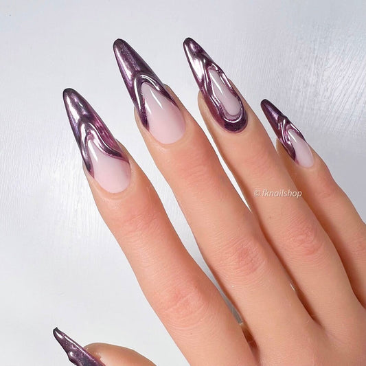 3D Pink Chrome French Tip