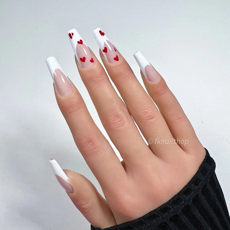 French Tip with Hearts