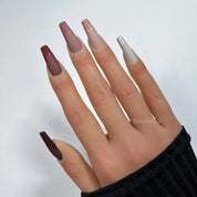 Matte Brown Ombre French Tip