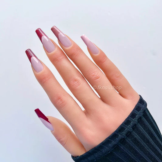 Maroon Ombre French Tip