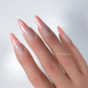 Cantaloupe Orange Chrome French Tip