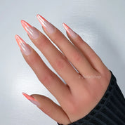 Cantaloupe Orange Chrome French Tip