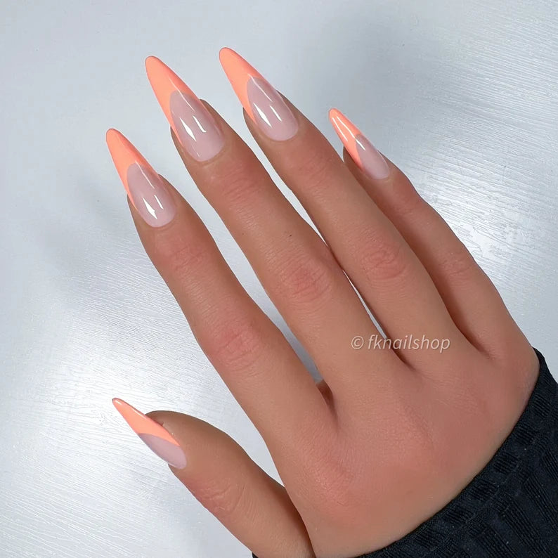 Cantaloupe Pastel Orange French Tip