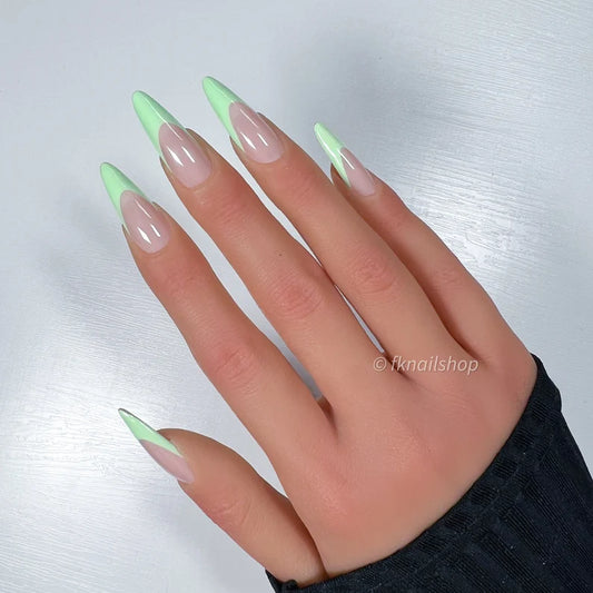 Green Pastel French Tip