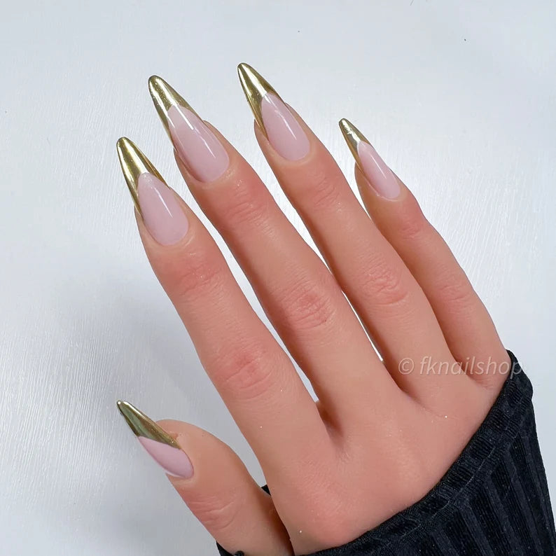 Gold Chrome French Tip