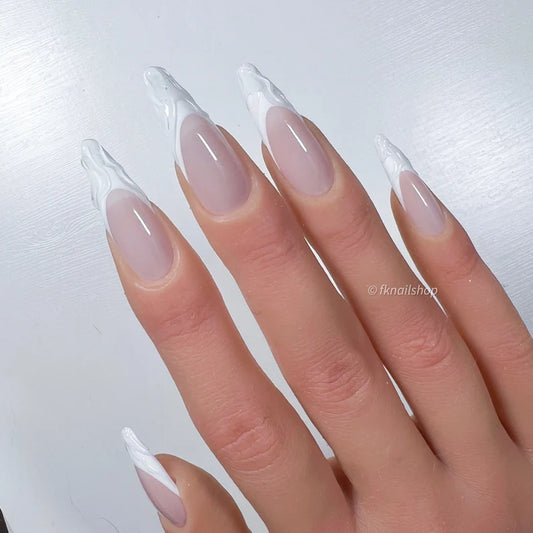 3D Abstract White French Tip