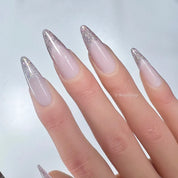 Nude Glitter French Tip