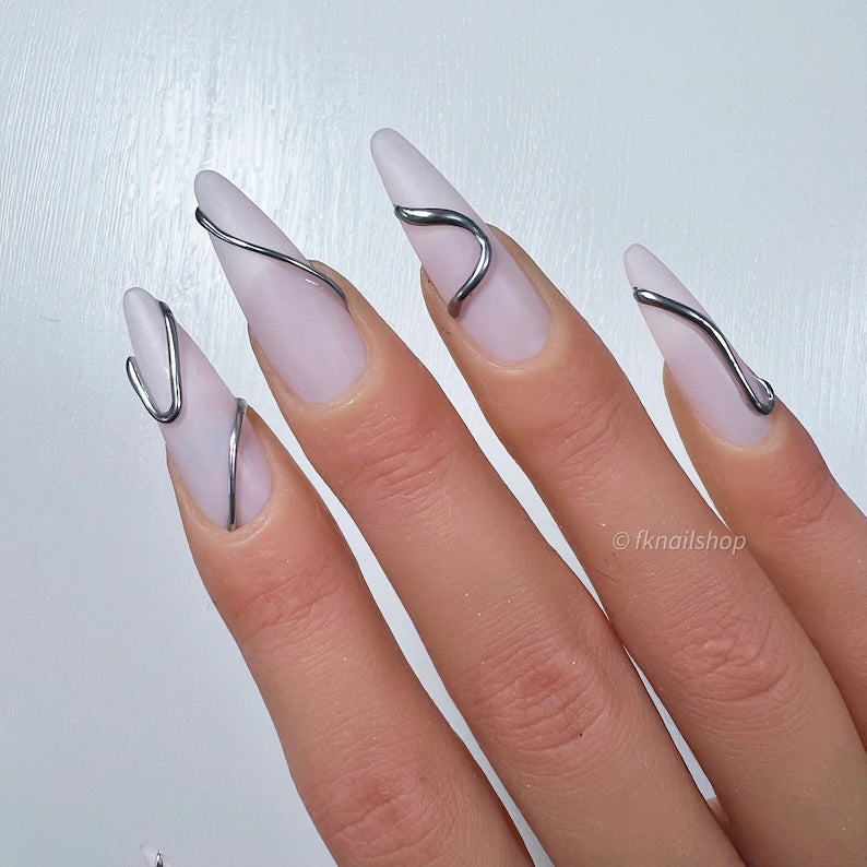 3D Silver Chrome Swirls